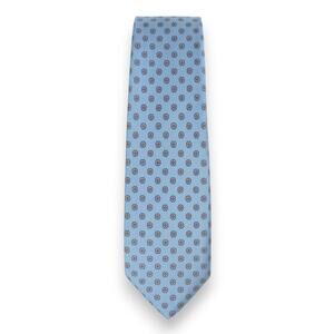 70s Vintage Light Blue Floral Daisy Silk Hand Made Stonehenge Neck Tie 3.25 x 59